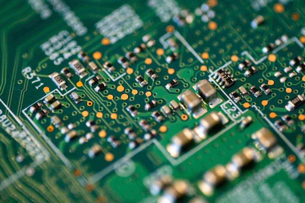 Platine mit Testpunkten für Funktionstests